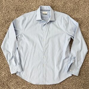 Men’s Powder Blue Button Up Dress Shirt Size 16 32/33